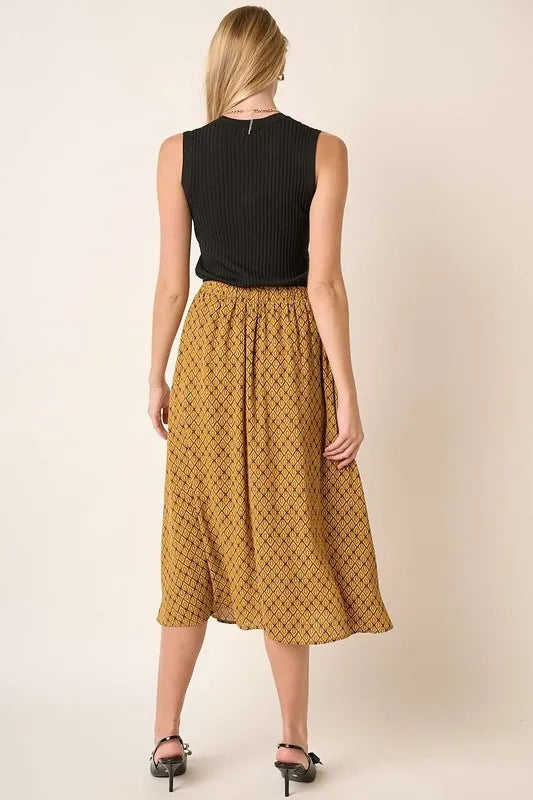 Mittoshop Printed Midi Skirt - Premium Skirts from Trendsi - Just $48.99! Shop now at Handbags Specialist Headquarter