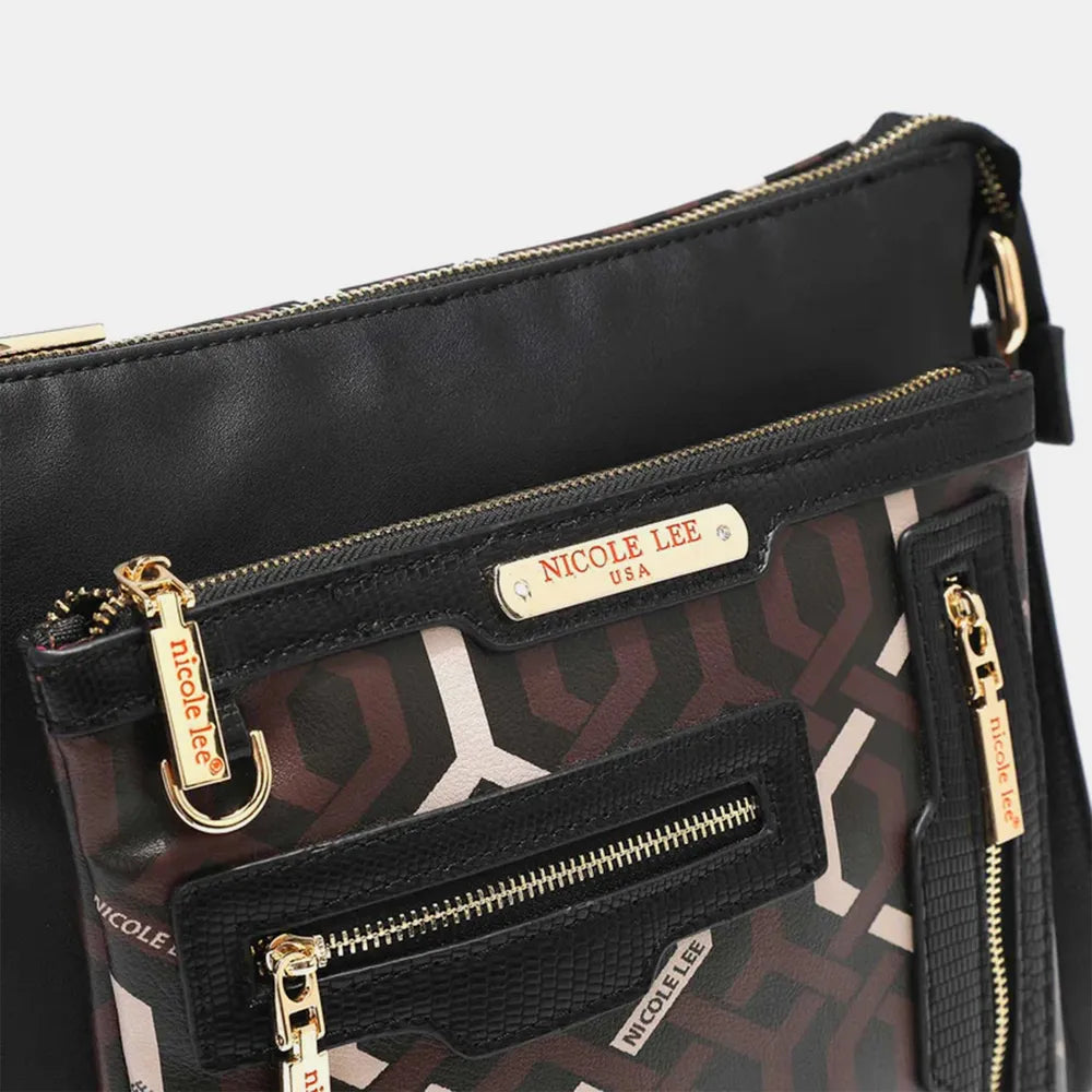 Nicole Lee USA Geometric Pattern Crossbody Bag - Premium Wallet from Trendsi - Just $53.99! Shop now at Handbags Specialist Headquarter