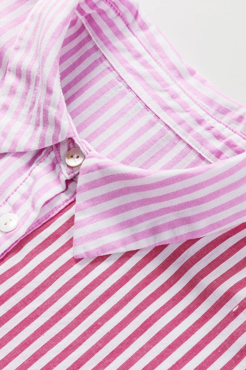 Button Down Striped Ruffled Hem Shirt - Premium Women's Down Shirt Tops from Trendsi - Just $28.46! Shop now at Handbags Specialist Headquarter