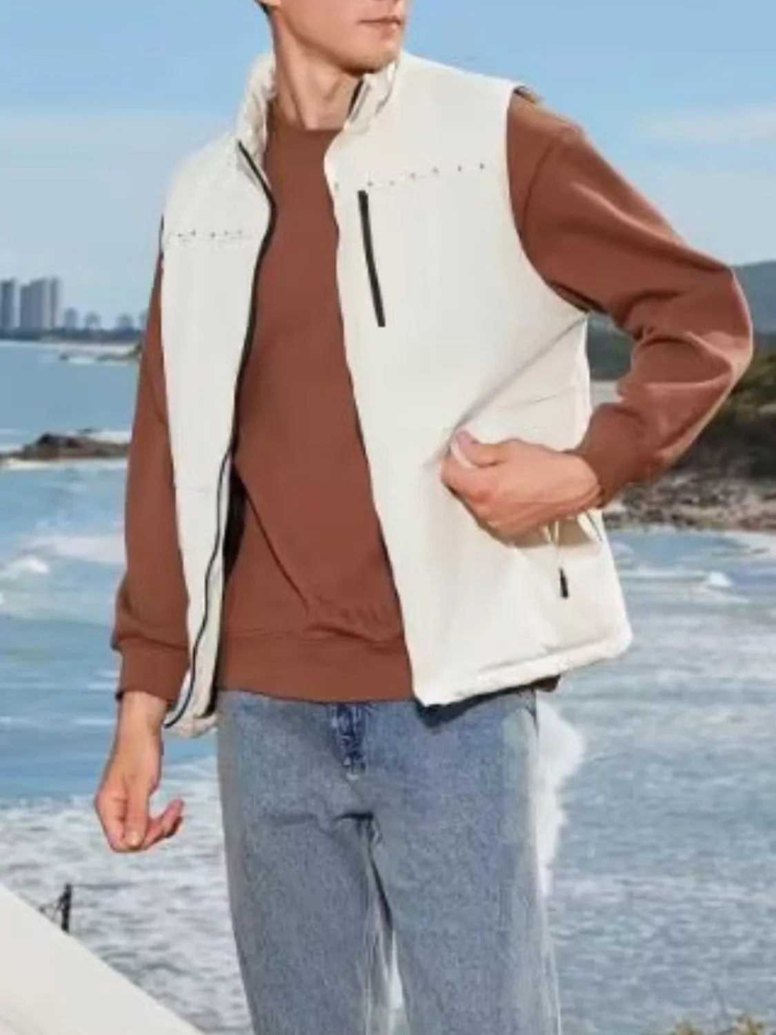 Men's Full Size Zip Up Vest Plus Size - Premium Men's Zip Up Vest from Trendsi - Just $98.79! Shop now at Handbags Specialist Headquarter