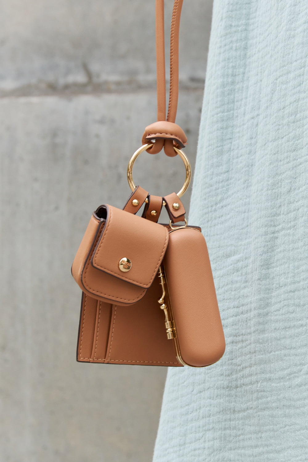 Nicole Lee USA Vegan Leather 3-Piece Lanyard Set - Premium Handbags from Trendsi - Just $59.99! Shop now at Handbags Specialist Headquarter