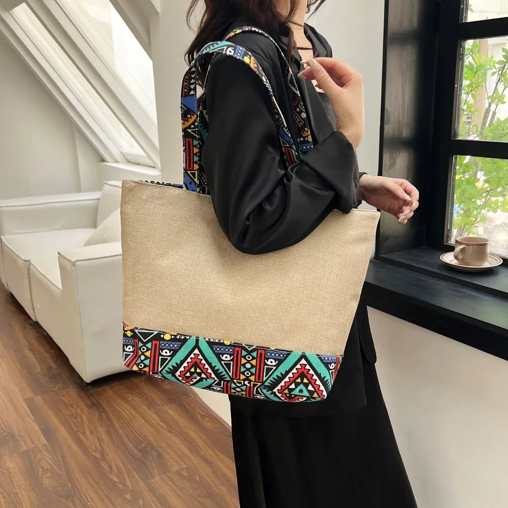 Geometric Medium Tote Bag - Premium Tote Bag from Trendsi - Just $39.99! Shop now at Handbags Specialist Headquarter