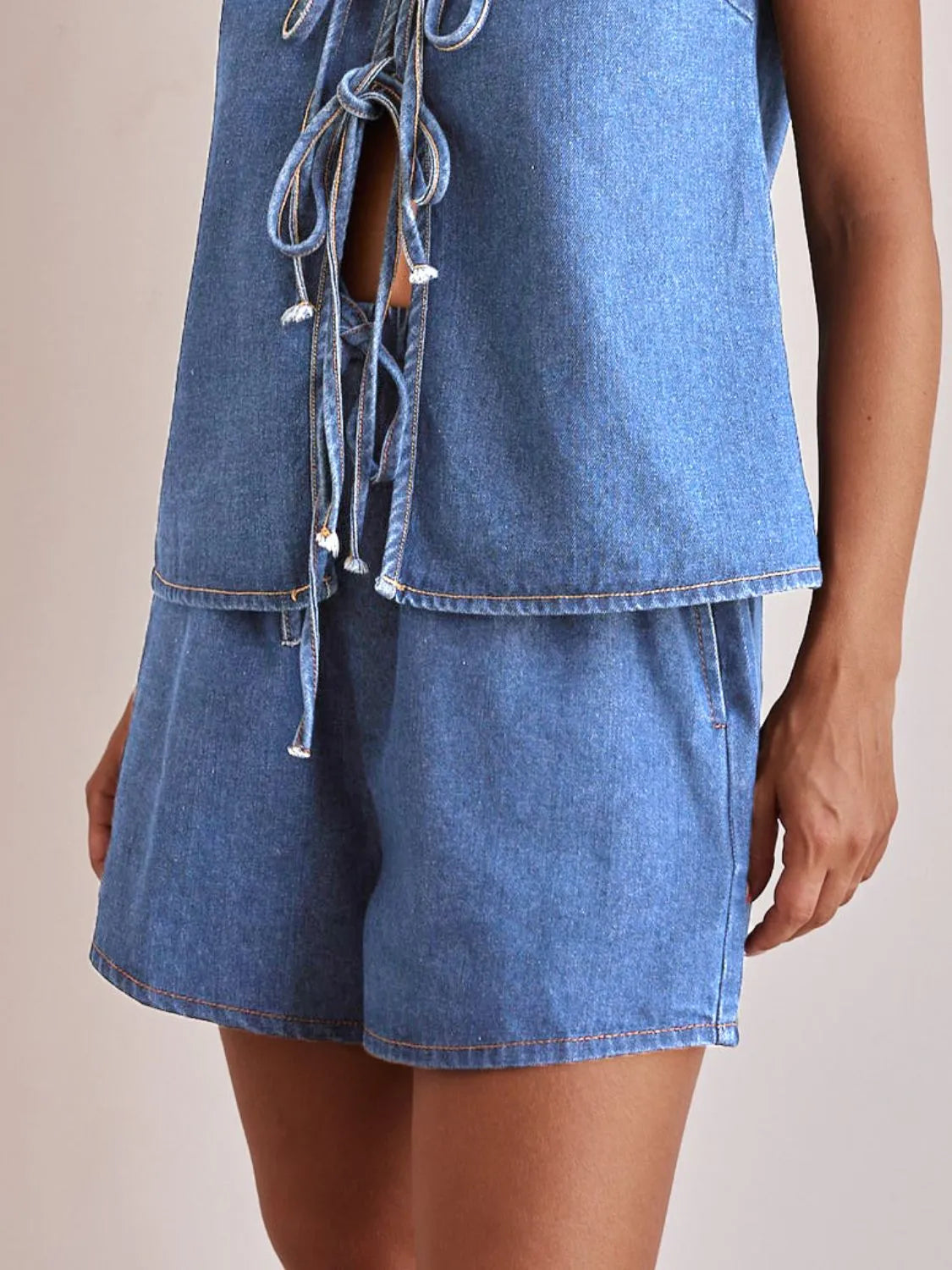 Elastic Waist Denim Shorts - Premium Women / Jeans & Denim from Trendsi - Just $24.42! Shop now at Handbags Specialist Headquarter