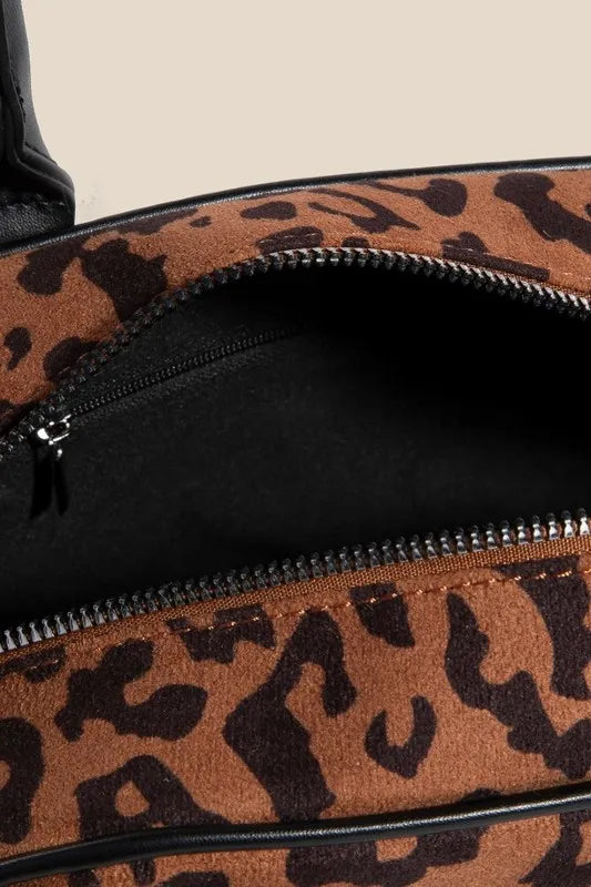 Fame Faux Leather Handle Boxy Handbag - Premium handbags from Trendsi - Just $26.99! Shop now at Handbags Specialist Headquarter