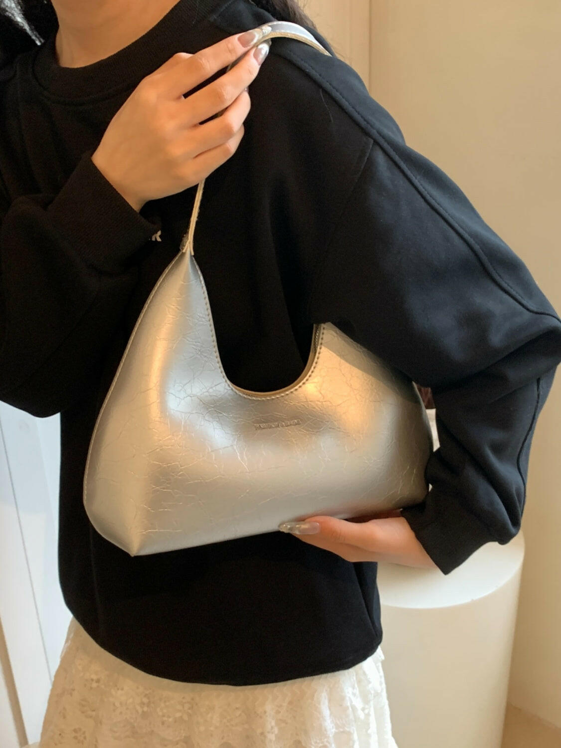 PU Leather Shoulder Bag.
