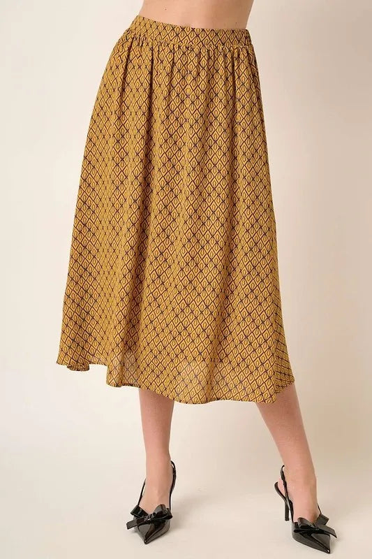 Mittoshop Printed Midi Skirt - Premium Skirts from Trendsi - Just $48.99! Shop now at Handbags Specialist Headquarter