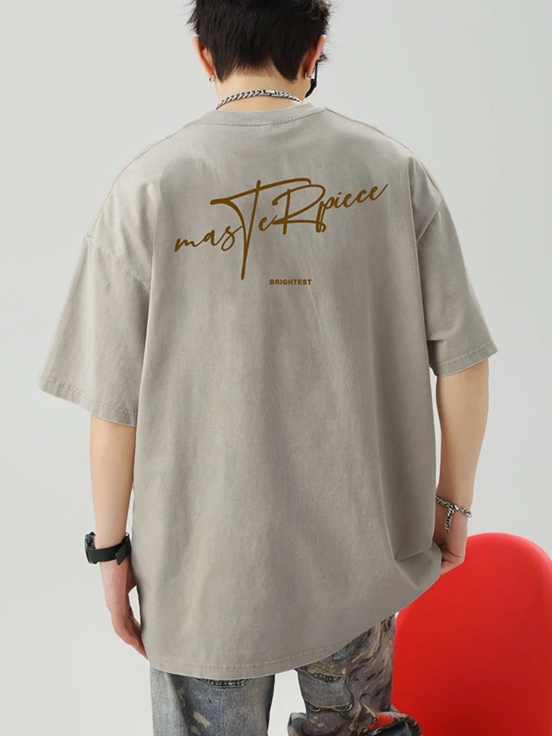 Men's Plus Size Round Neck Letter Graphic T-Shirt - Premium Men's T-Shirt from Trendsi - Just $27.99! Shop now at Handbags Specialist Headquarter