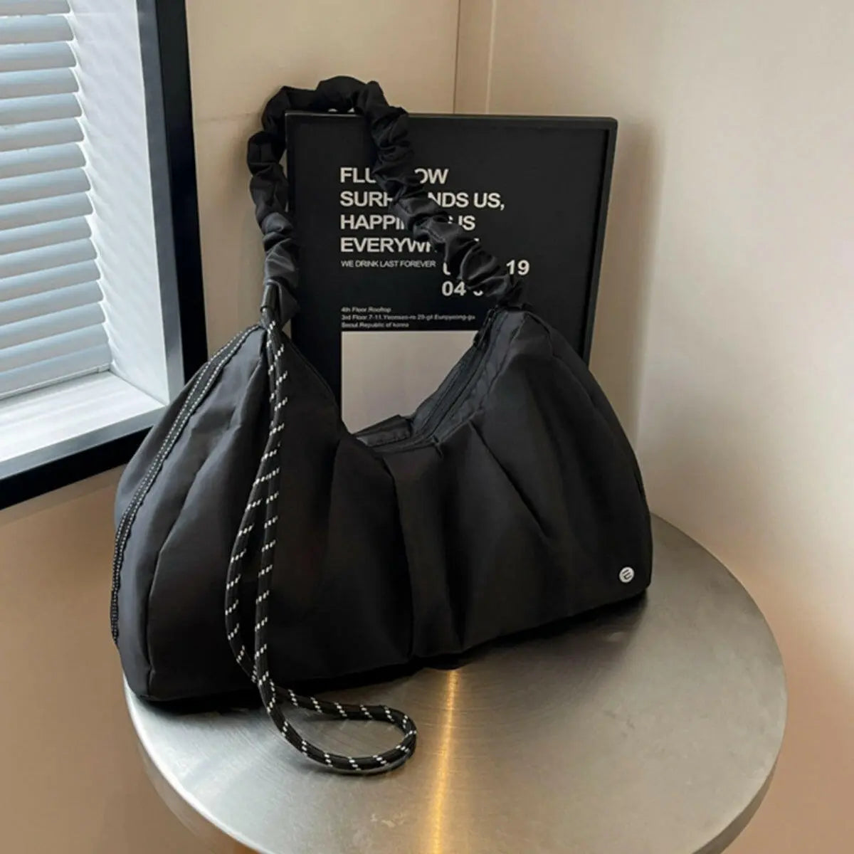 Ruched Large Tote Bag.