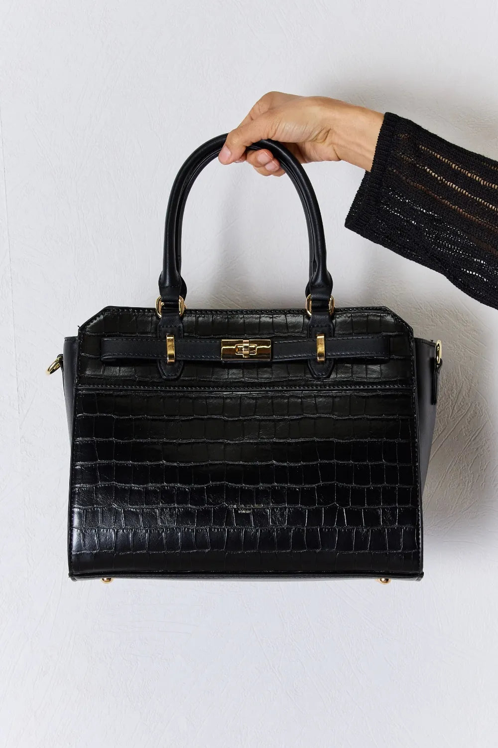 David Jones Texture PU Leather Handbag - Premium handbags from Trendsi - Just $57.99! Shop now at Handbags Specialist Headquarter