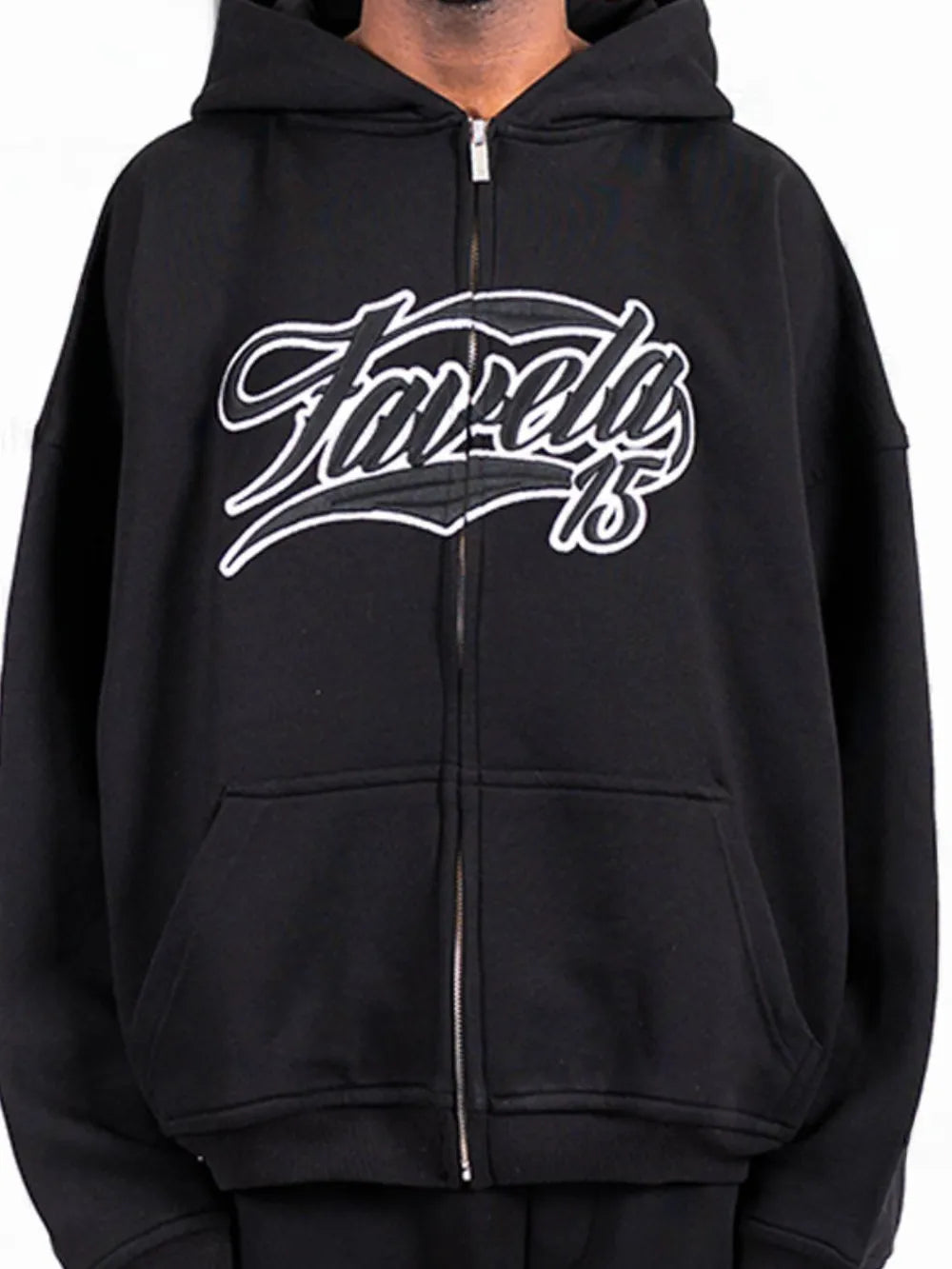 Men's Letter Embroidered Zip Up Long Sleeve Hoodie - Premium Men's Sweatshirts from Trendsi - Just $34.60! Shop now at Handbags Specialist Headquarter