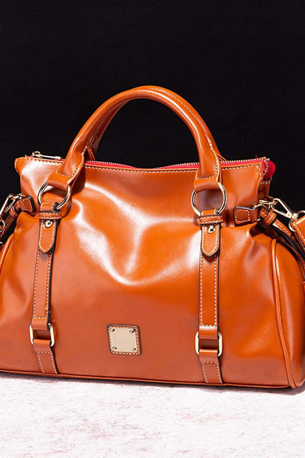 PU Leather Handbag with Tassels.
