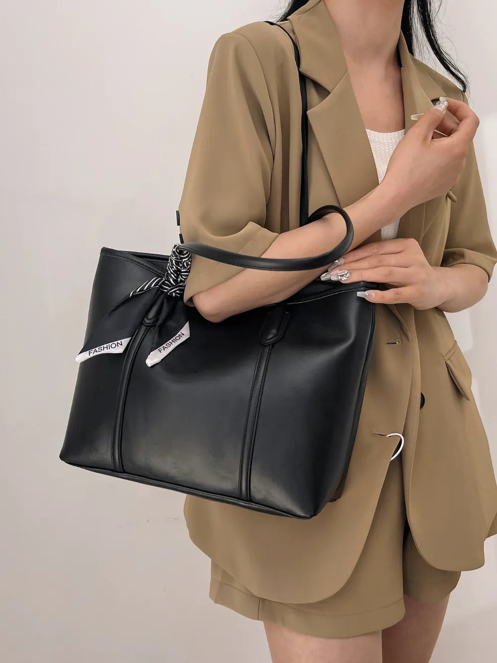PU Leather Tote Bag - Premium Tote Bag from Trendsi - Just $35.99! Shop now at Handbags Specialist Headquarter