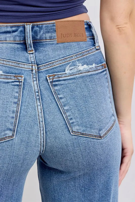 Judy Blue Full Size Raw Hem Wide Leg Jeans Plus Size - Premium Women / Jeans & Denim from Trendsi - Just $67.99! Shop now at Handbags Specialist Headquarter