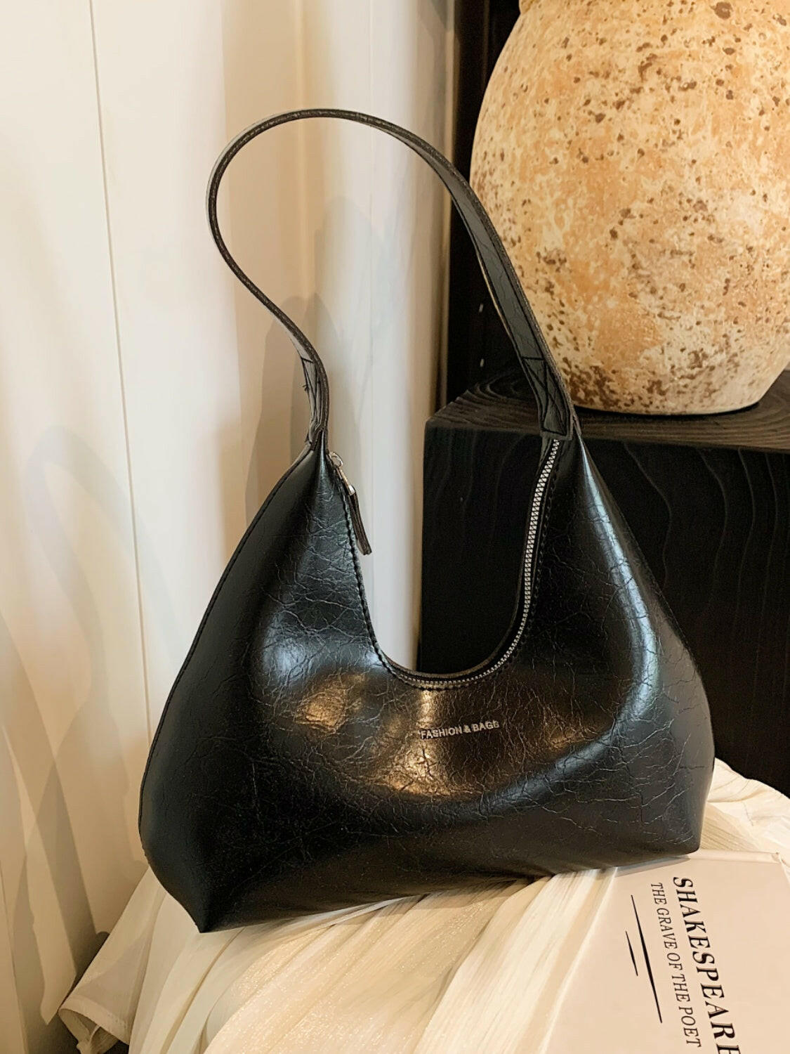 PU Leather Shoulder Bag.