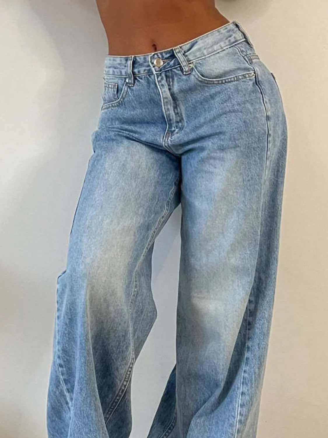 Wide Leg Jeans with Pockets - Premium Women / Jeans & Denim from Trendsi - Just $33.62! Shop now at Handbags Specialist Headquarter