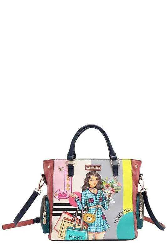 Nicole Lee USA Eco-Leather Handbag with Side Pockets - Premium Tote Bag from Trendsi - Just $55.99! Shop now at Handbags Specialist Headquarter