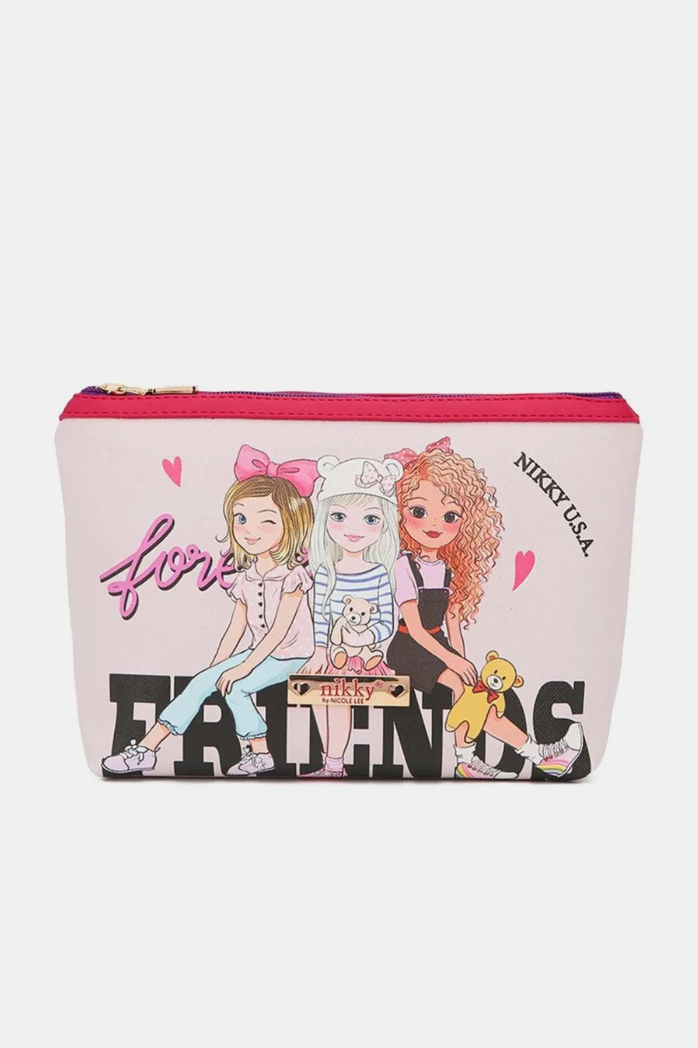 Nicole Lee USA Printed Large Cosmetic Pouch - Premium Tote Bag from Trendsi - Just $39.99! Shop now at Handbags Specialist Headquarter