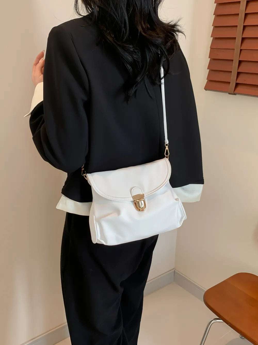 PU Leather Adjustable Strap Crossbody Bag - Premium Crossbody Bag from Trendsi - Just $18.99! Shop now at Handbags Specialist Headquarter