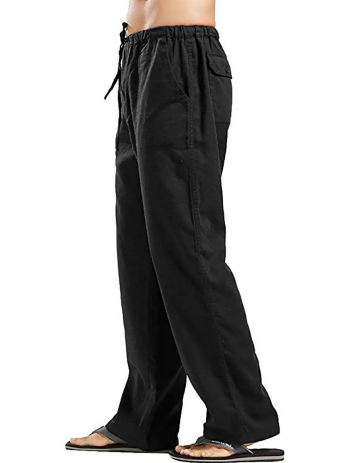 Men's Full Size Drawsting Straight Leg Pants Plus Size.