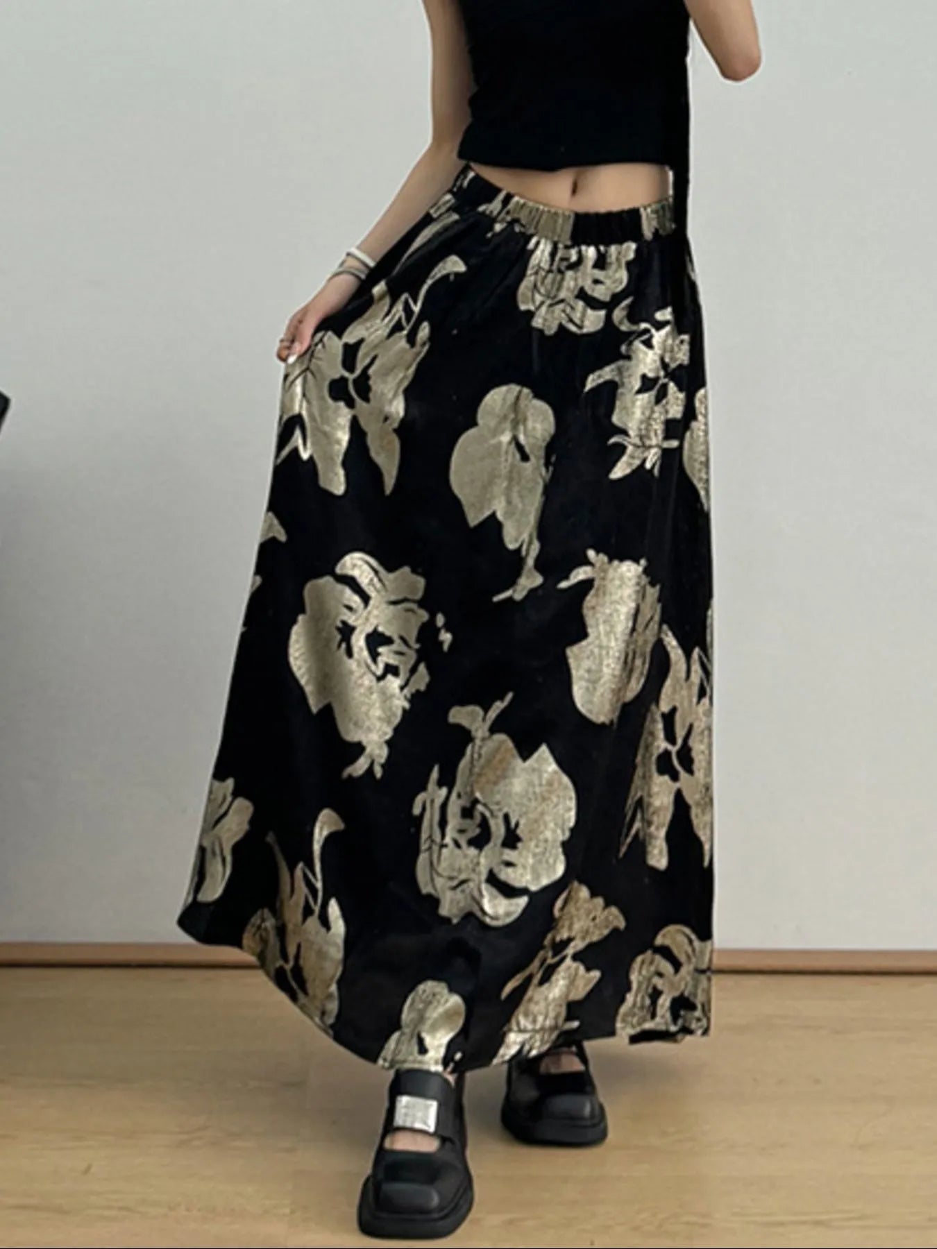 Printed Wide Leg Skirt - Premium Skirts from Trendsi - Just $54.99! Shop now at Handbags Specialist Headquarter