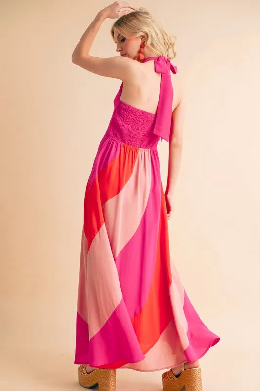 Aemi+Co Color Block Sleeveless Maxi Dress - Premium Maxi Dress from Trendsi - Just $57.99! Shop now at Handbags Specialist Headquarter