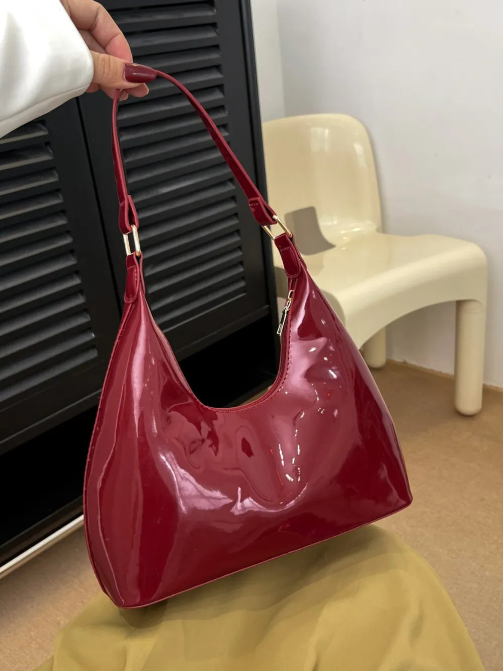 Mirror Surface Shoulder Bag - Premium Tote Bag from Trendsi - Just $39.99! Shop now at Handbags Specialist Headquarter