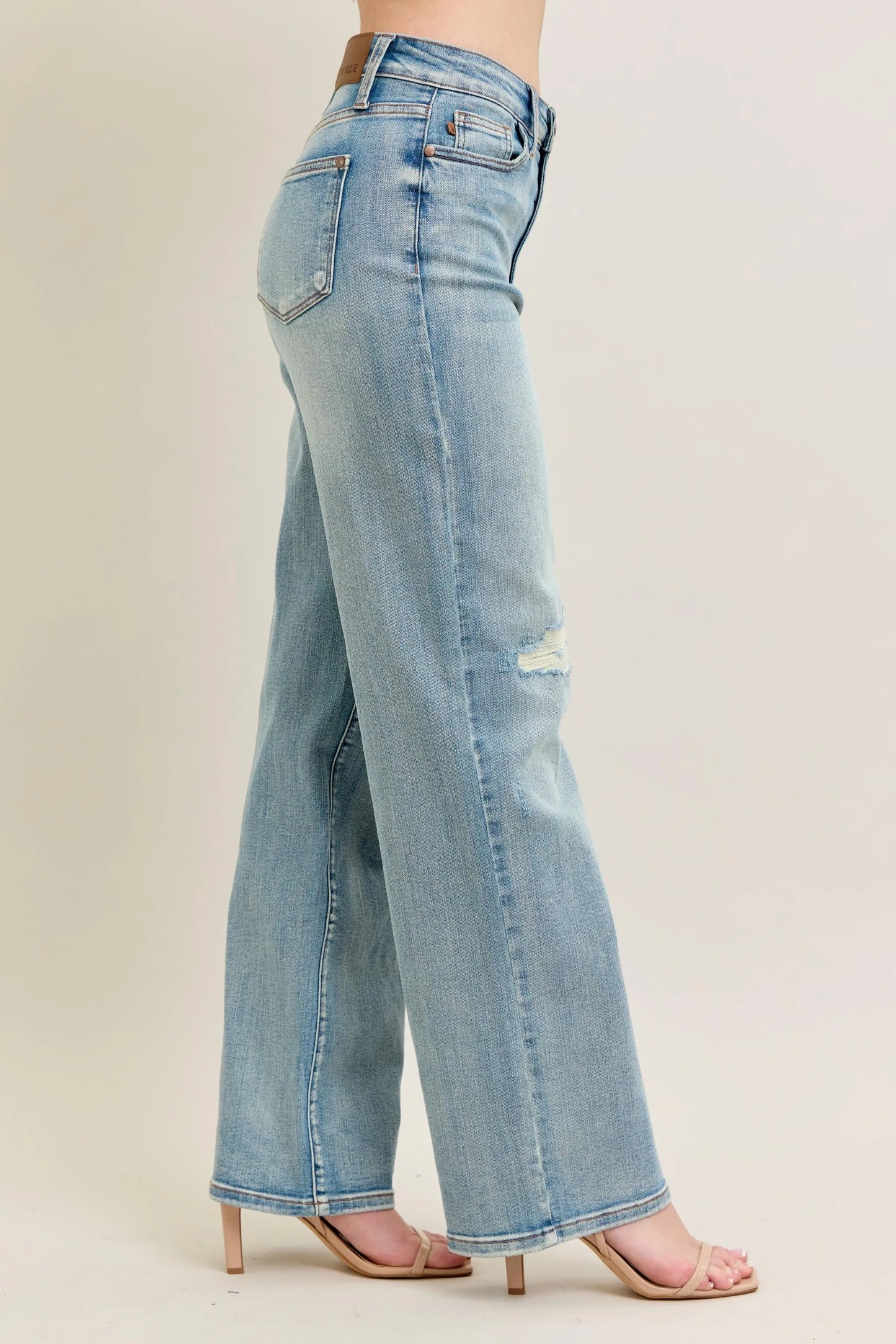 Judy Blue Full Size Hw Destroy & Knee Patch Straight Jeans Plus Size - Premium Women / Jeans & Denim from Trendsi - Just $71.99! Shop now at Handbags Specialist Headquarter