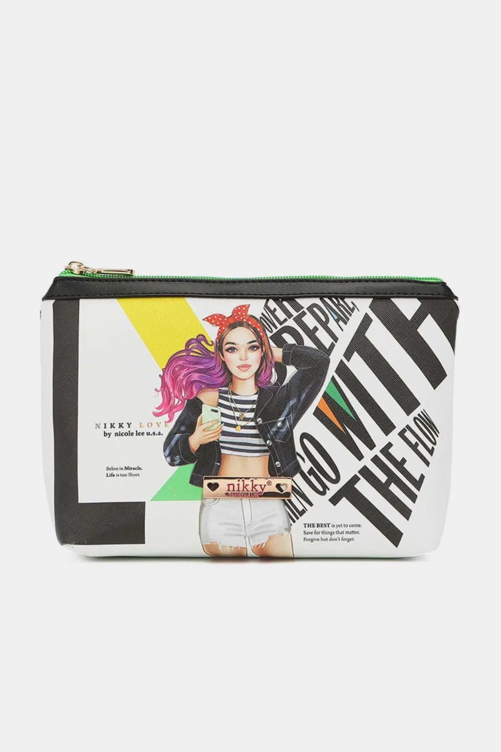 Nicole Lee USA Printed Large Cosmetic Pouch - Premium Tote Bag from Trendsi - Just $39.99! Shop now at Handbags Specialist Headquarter