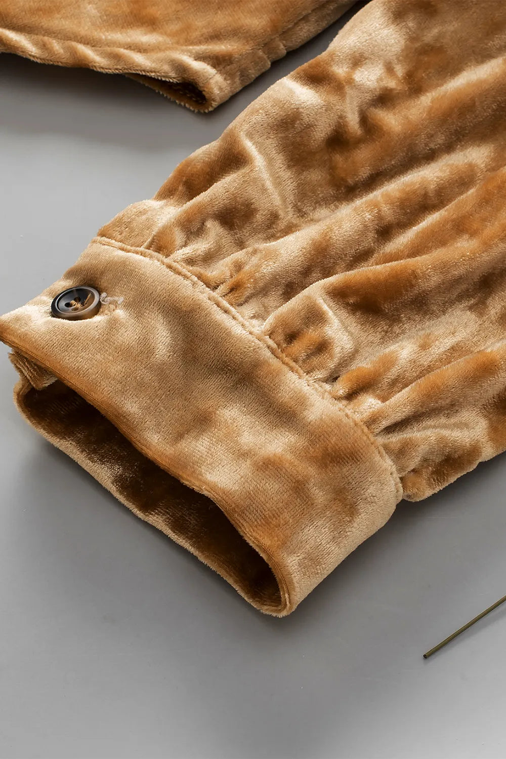 Button Down Loose Fit Velvet Shirt - Premium Women's Down Shirt Tops from Trendsi - Just $40.18! Shop now at Handbags Specialist Headquarter