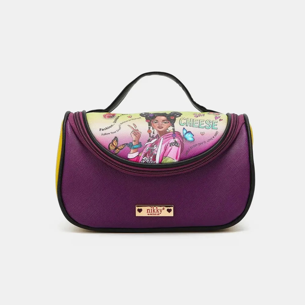 Nicole Lee USA Nikky Contrast Makeup Bag - Premium Tote Bag from Trendsi - Just $39.99! Shop now at Handbags Specialist Headquarter