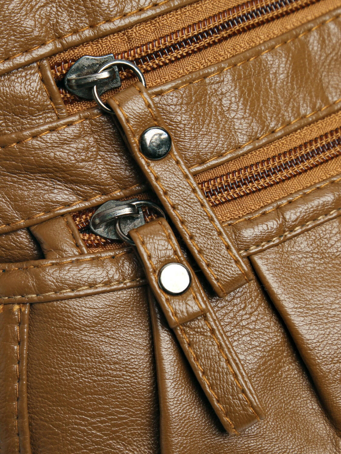 PU Leather Ruched Adjustable Strap Shoulder Bag.