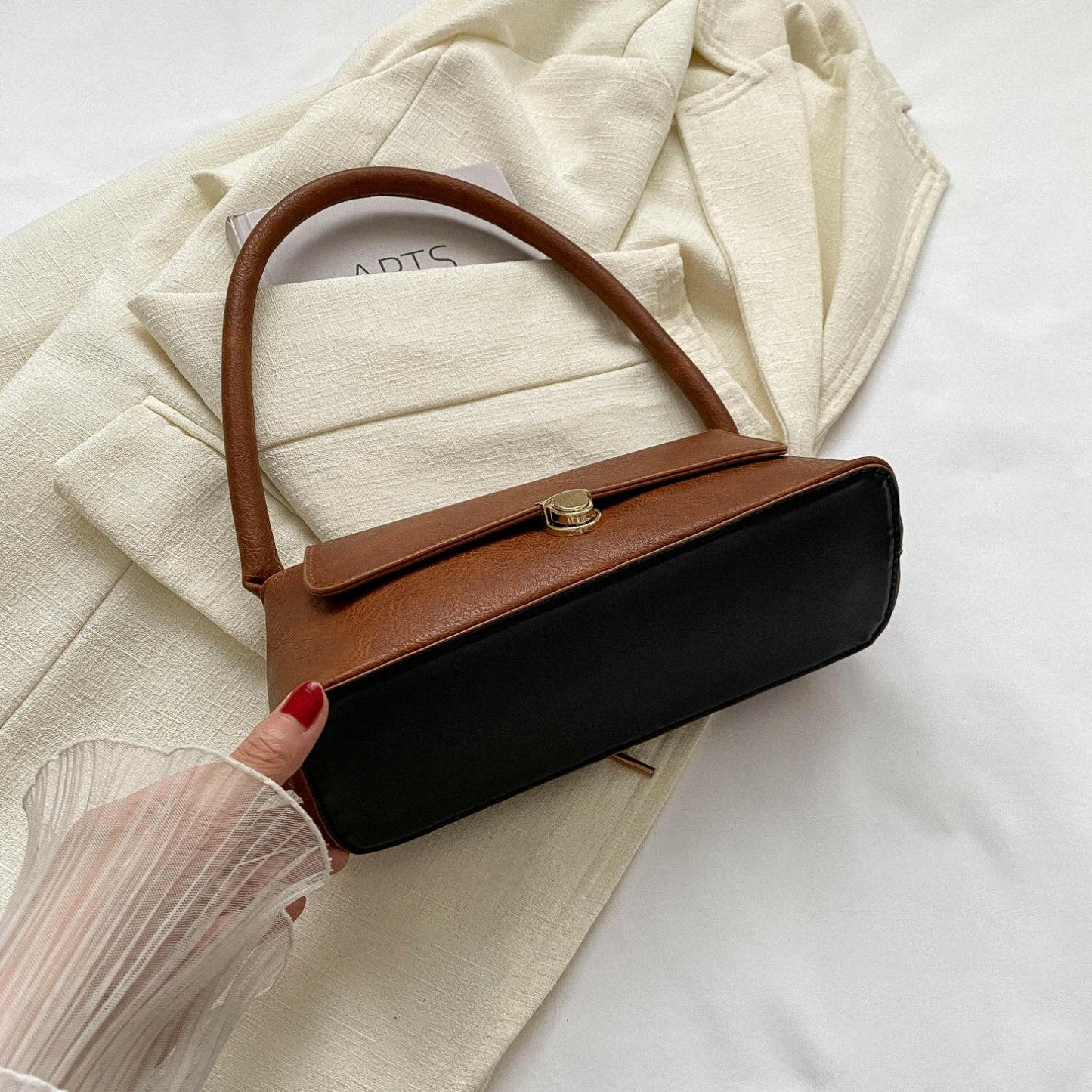 PU Leather Shoulder Bag.