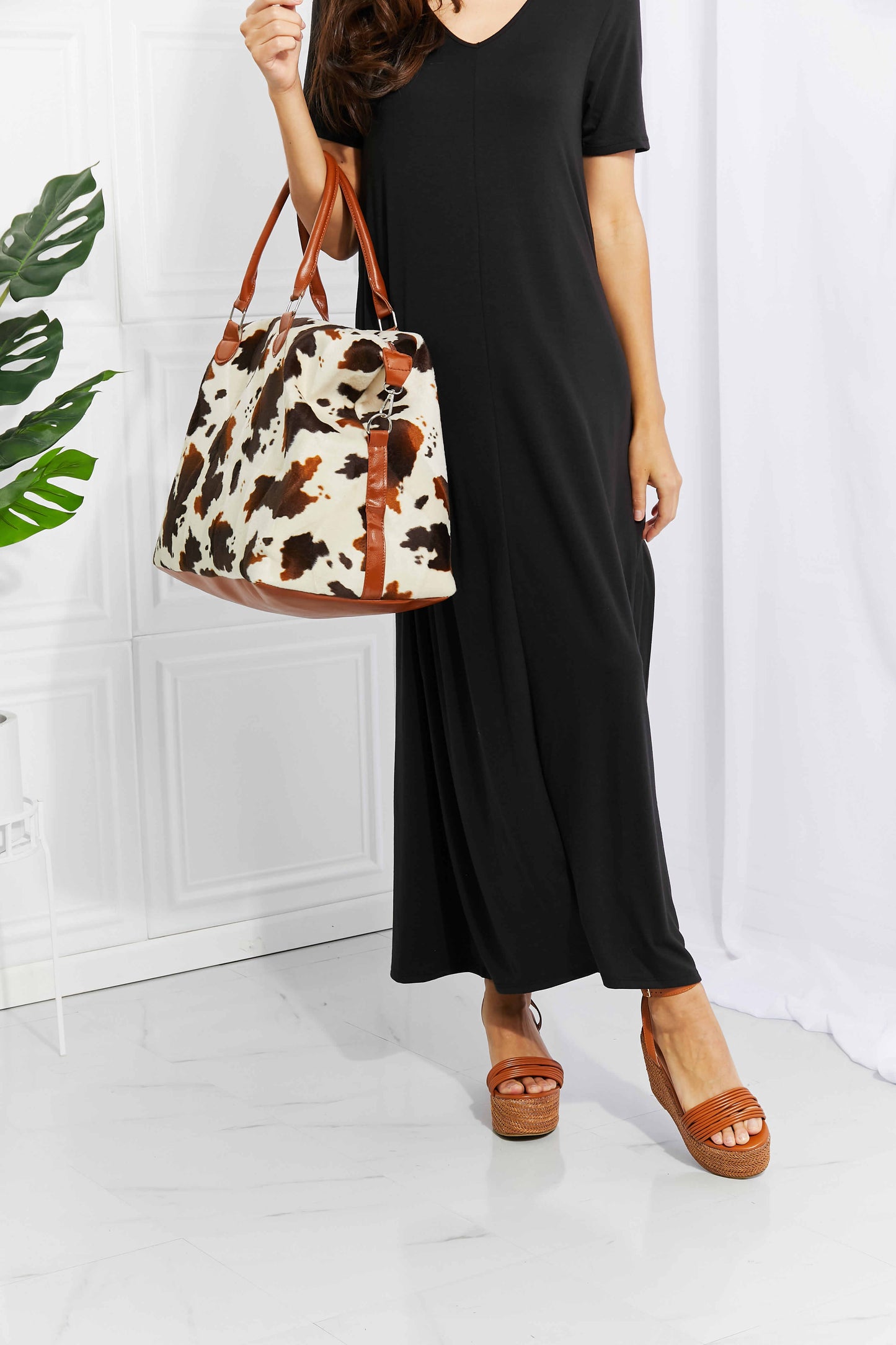 Animal Print Plush Weekender Bag - Premium Weekender Bag from Trendsi - Just $54.99! Shop now at Handbags Specialist Headquarter