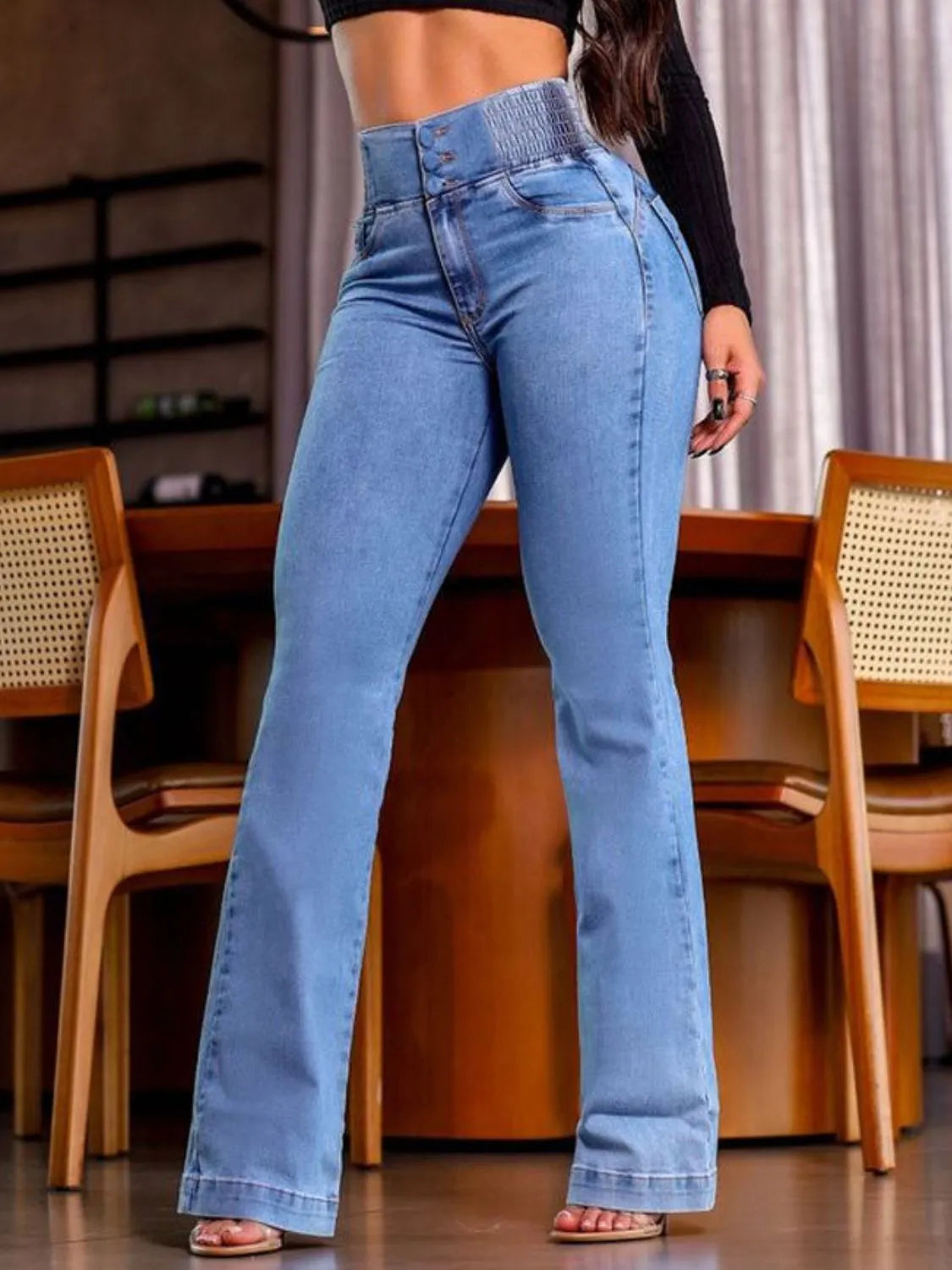 High Rise Bootcut Jeans - Premium Women / Jeans & Denim from Trendsi - Just $41.10! Shop now at Handbags Specialist Headquarter