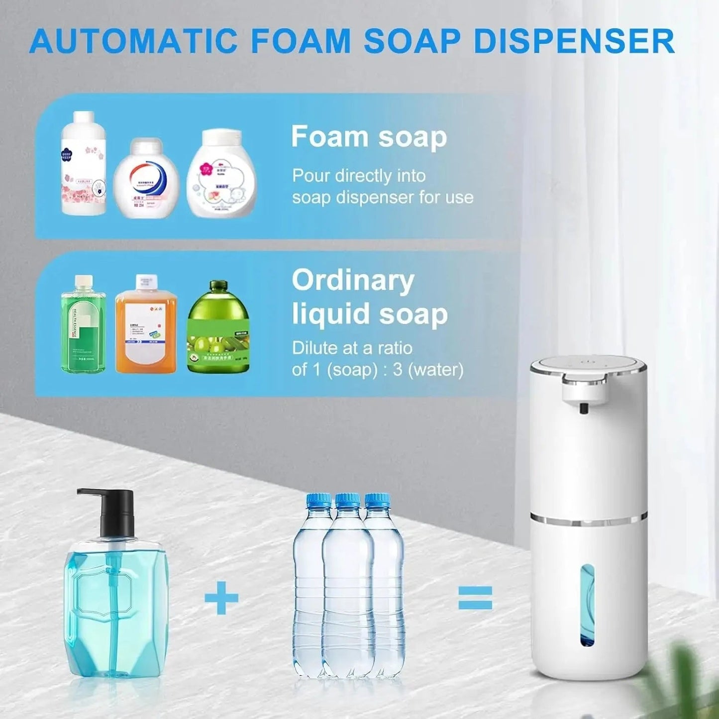 Automatic Soap Dispenser Touchless Foaming Soap Dispenser 380ml USB Rechargeable Electric 4 Level Adjustable Foam Soap Dispenser - Premium from Big Saves Store - Just $49.99! Shop now at Handbags Specialist Headquarter