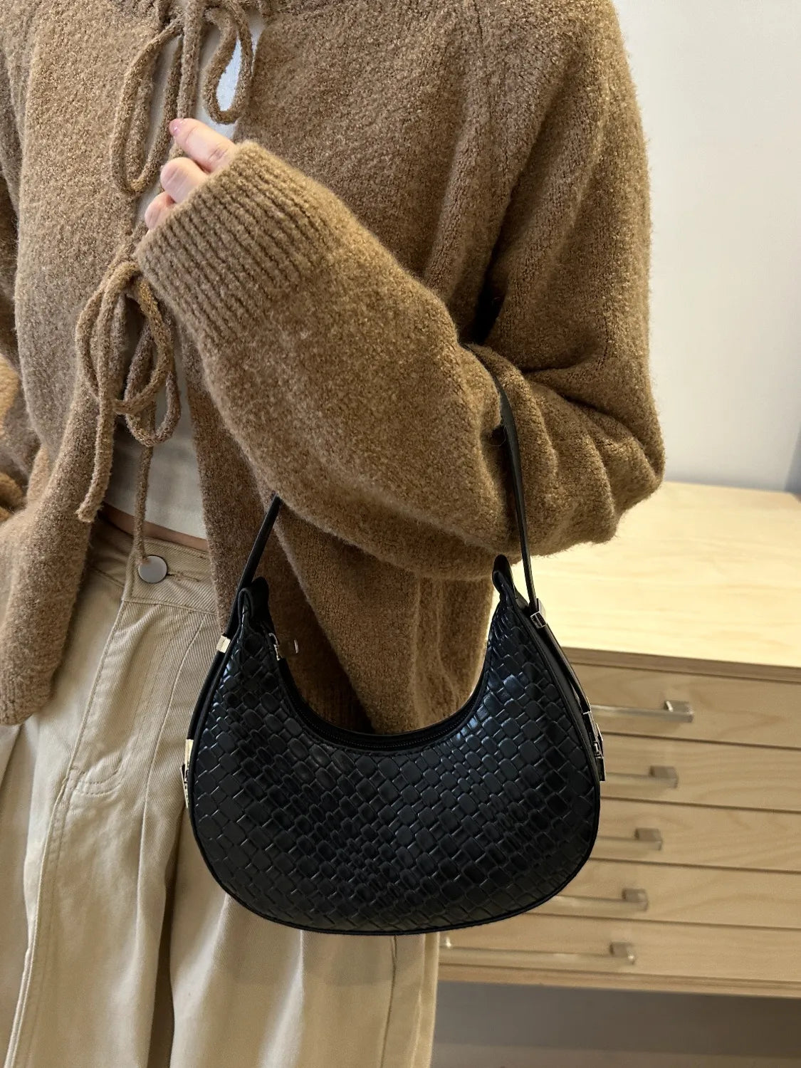 PU Leather Shoulder Bag.