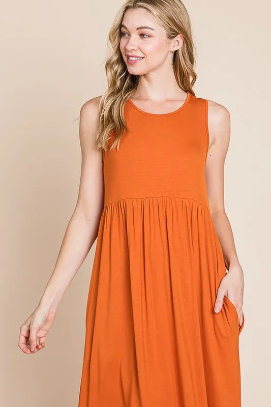 BOMBOM Sleeveless Maxi Dress with Pockets - Premium Maxi Dress from Trendsi - Just $21.99! Shop now at Handbags Specialist Headquarter