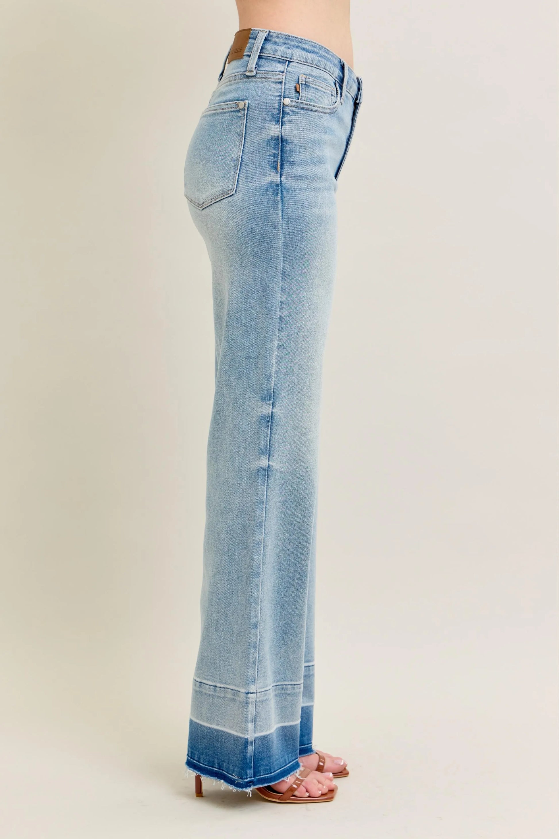 Judy Blue Full Size Mr Release Hem Wide Leg Jeans Plus Size - Premium Women / Jeans & Denim from Trendsi - Just $67.99! Shop now at Handbags Specialist Headquarter