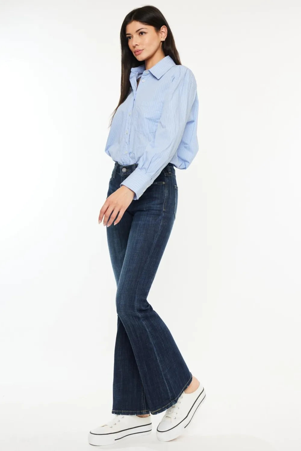 Kancan Full Size Mid Rise Flare Jeans - Premium Sleepwear from Trendsi - Just $67.99! Shop now at Handbags Specialist Headquarter