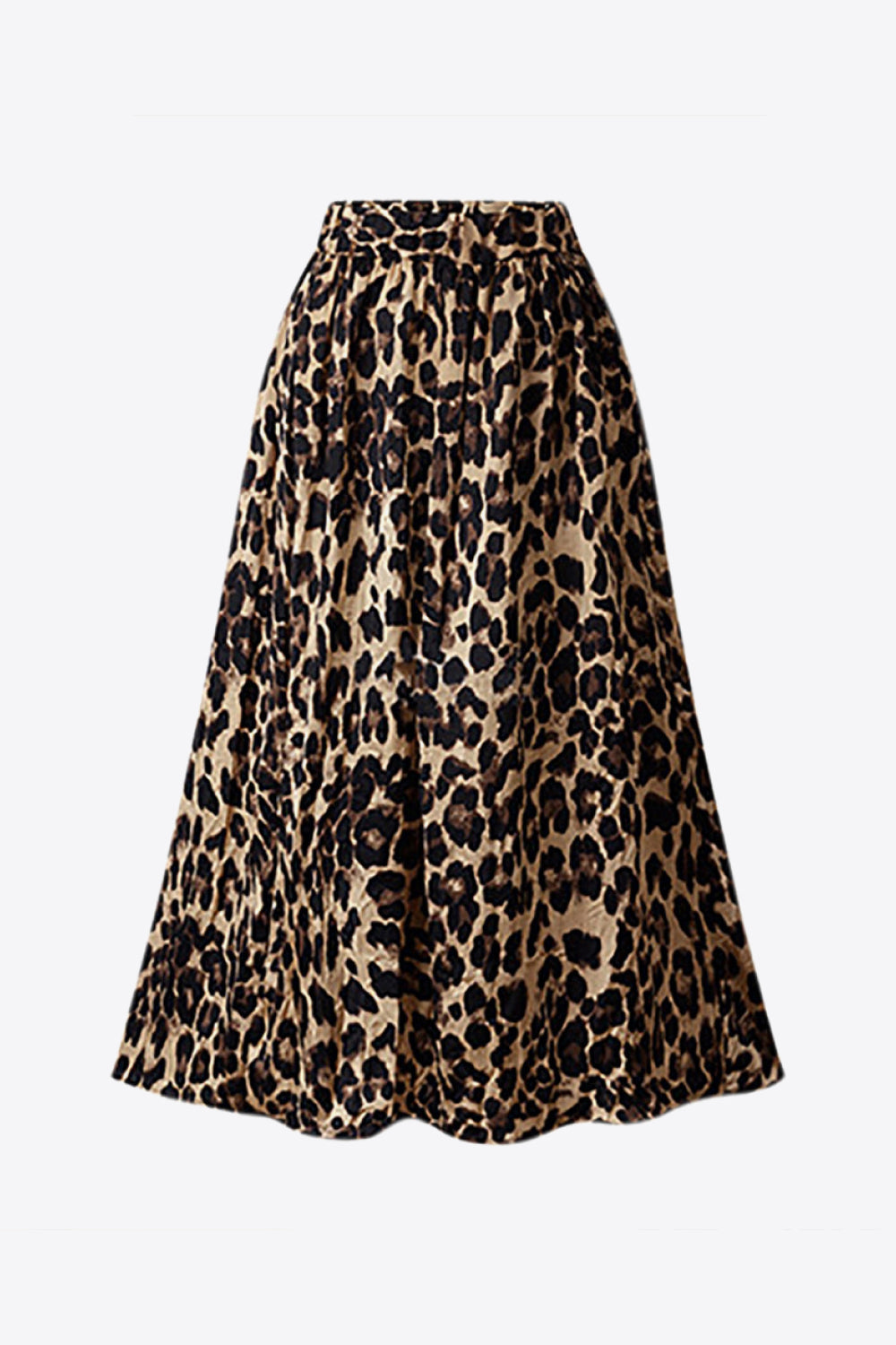 Plus Size Leopard Elastic Waist Midi Skirt - Premium from Trendsi - Just $34.99! Shop now at Handbags Specialist Headquarter