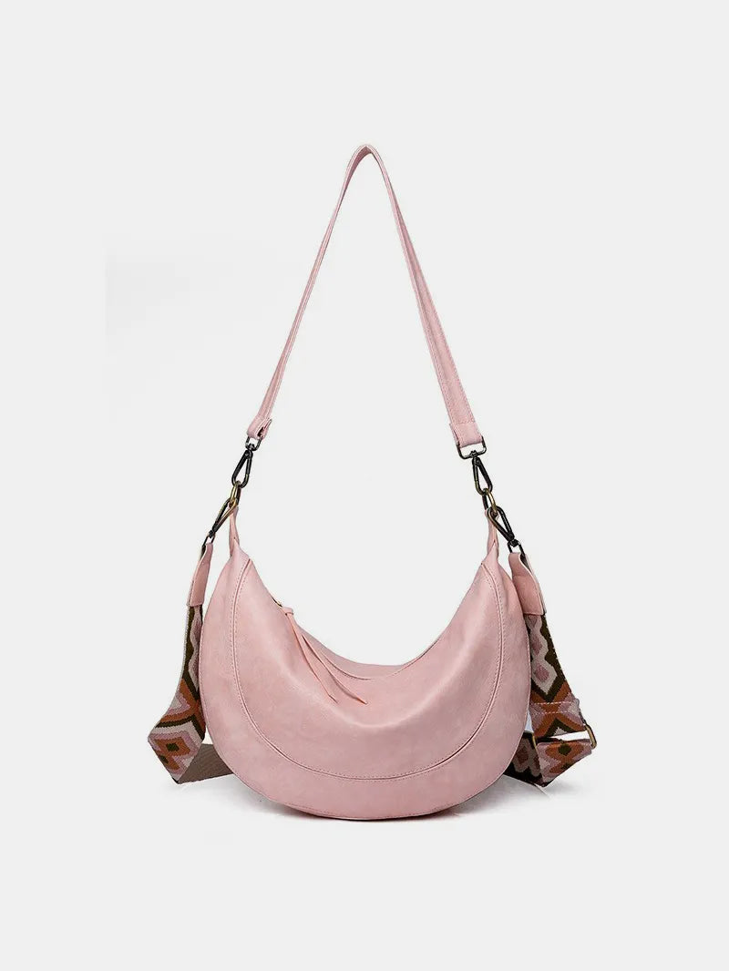 PU Leather Removable Strap Crossbody Bag - Premium Crossbody Bag from Trendsi - Just $47.99! Shop now at Handbags Specialist Headquarter