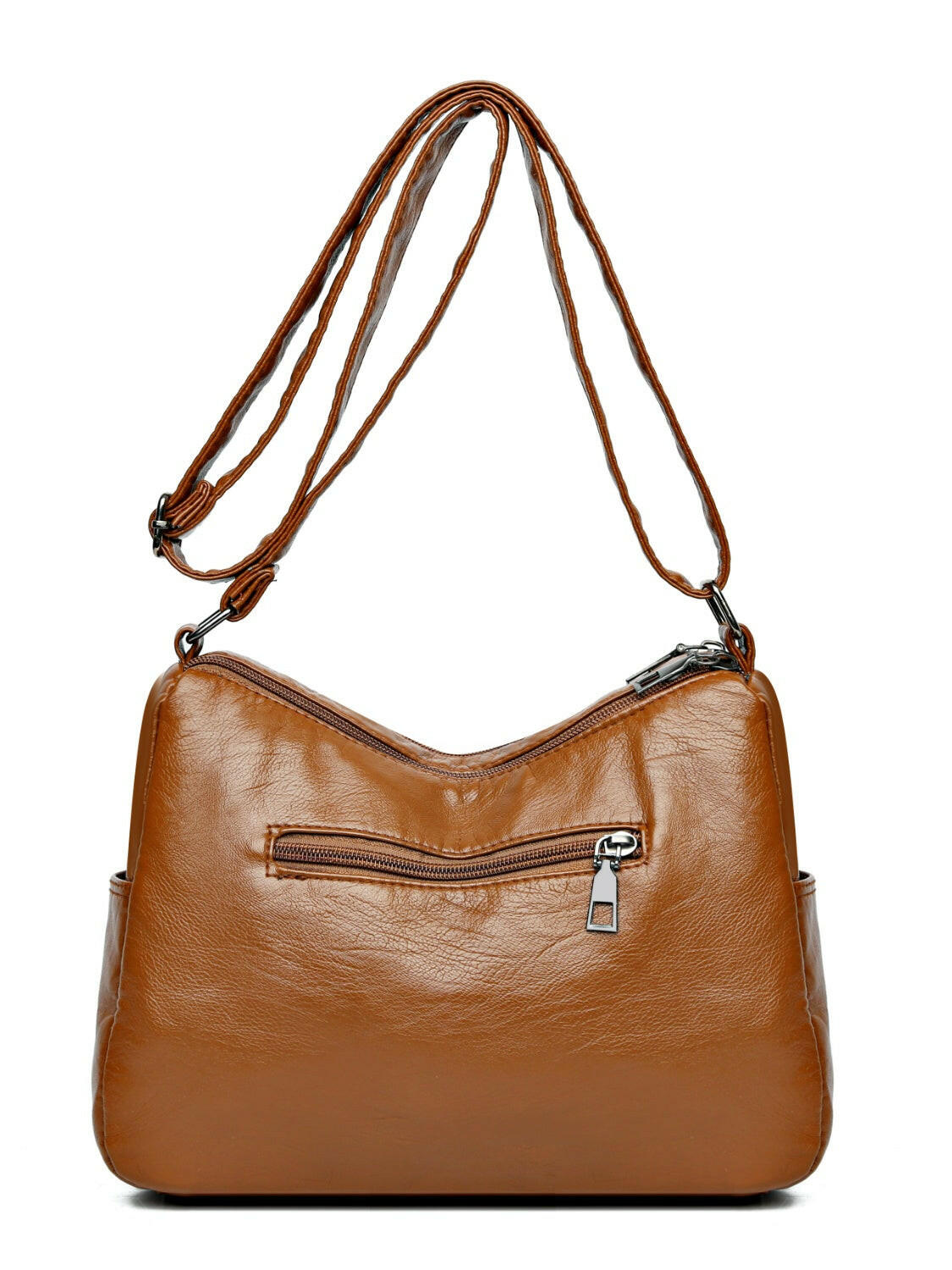 PU Leather Multi Pockets Adjustable Strap Shoulder Bag.