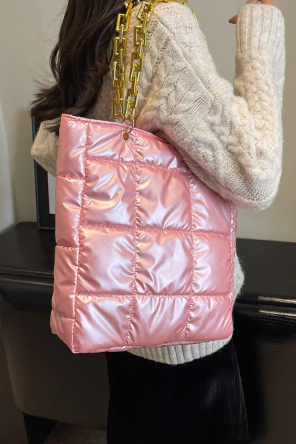 Bubble Texture Chain Handbag - Premium handbags from Trendsi - Just $19.99! Shop now at Handbags Specialist Headquarter
