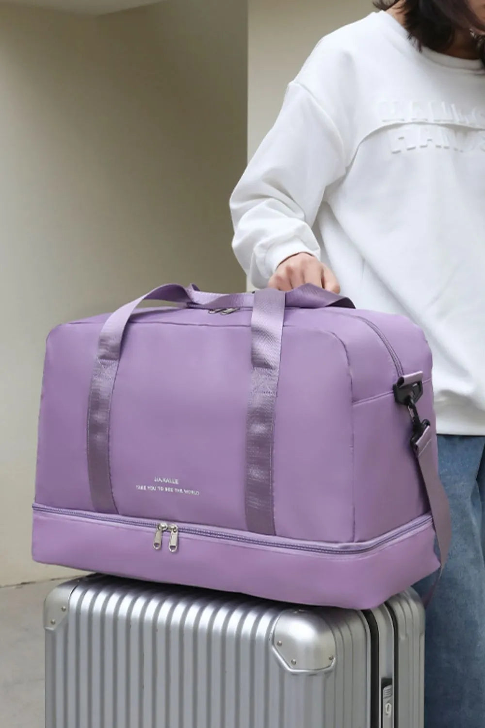 Nylon Dry and Wet Separation Travel Bag - Premium travel-bag from Trendsi - Just $39.99! Shop now at Handbags Specialist Headquarter