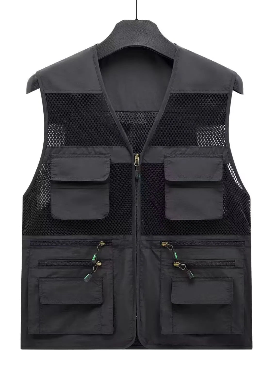 Men's Plus Size Zip Up Mesh Vest - Premium Men's Zip Up Vest from Trendsi - Just $80.85! Shop now at Handbags Specialist Headquarter