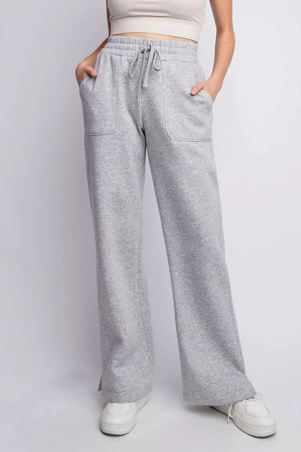Faith Apparel Full Size Drawstring Straight Leg Slit Sweatpants - Premium  from Trendsi - Just $47.99! Shop now at Handbags Specialist Headquarter