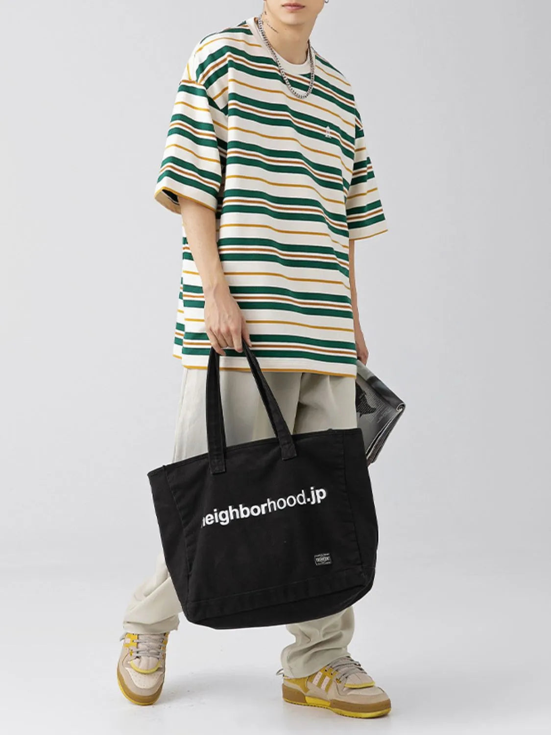 Men's Plus Size Basic style Round Neck Striped T-Shirt - Premium Men's T-Shirt from Trendsi - Just $33.99! Shop now at Handbags Specialist Headquarter