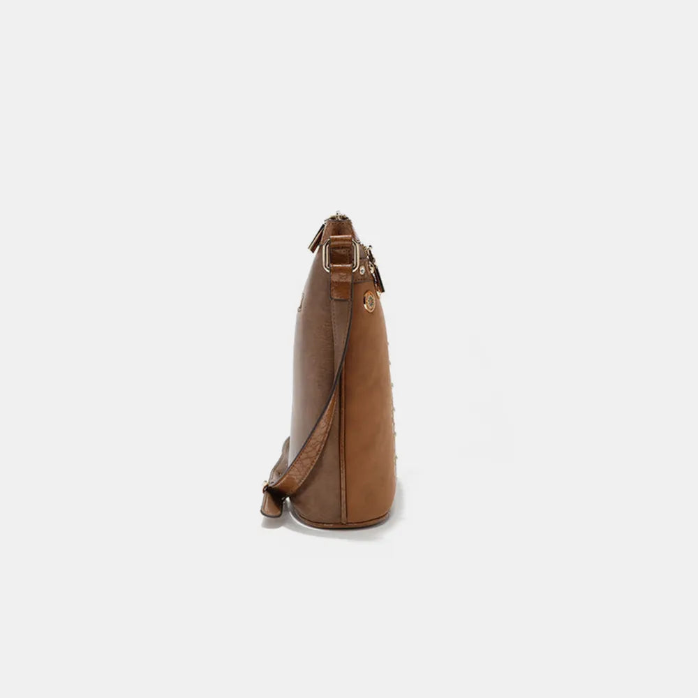Nicole Lee USA Metallic Stitching Embroidery Inlaid Rhinestone Crossbody Bag - Premium Wallet from Trendsi - Just $58.99! Shop now at Handbags Specialist Headquarter
