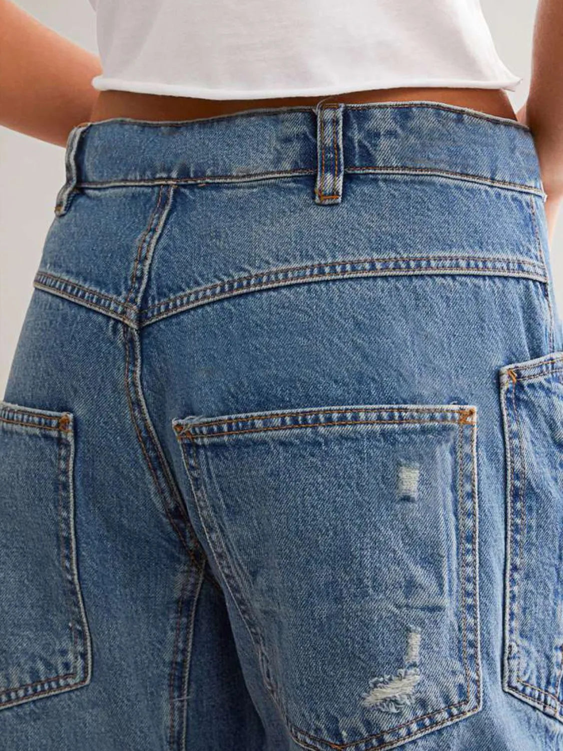 Distressed Jeans with Pockets - Premium Women / Jeans & Denim from Trendsi - Just $35.86! Shop now at Handbags Specialist Headquarter