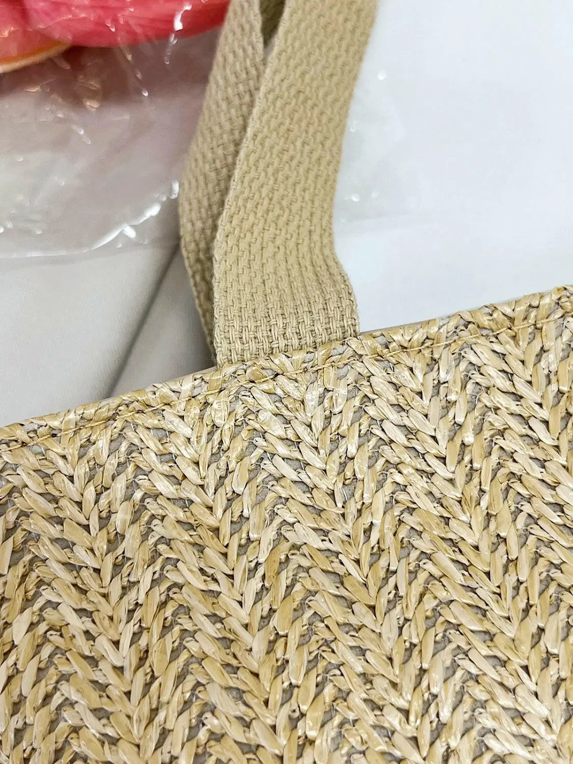 Straw Woven Tote Bag.